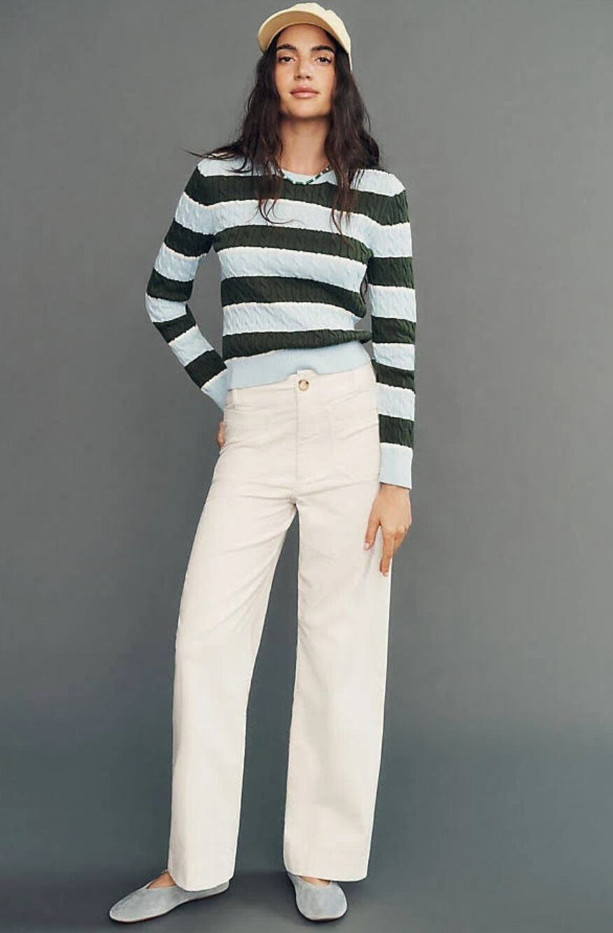 Anthropologie Maeve Colette Corduroy High Rise Wide Leg Pants Full Length 31